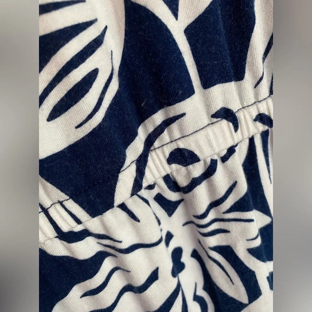 Talbots Dress Womens Size Medium Petite Navy & White V-Neck Faux Wrap Dress - Picture 8 of 12